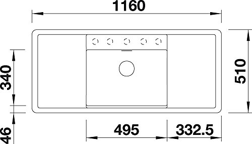 BLANCO ALAROS 6 S, Küchenspüle, Granitspüle aus Silgranit PuraDur , 1 Stück, tartufo, 517283