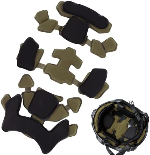 Coxeer 1 Tactical Airsoft Helmet Pads Set, Memory Foam Protective Cushion, Double Layer Buffer Padding Kit Replacement for MT Helmets