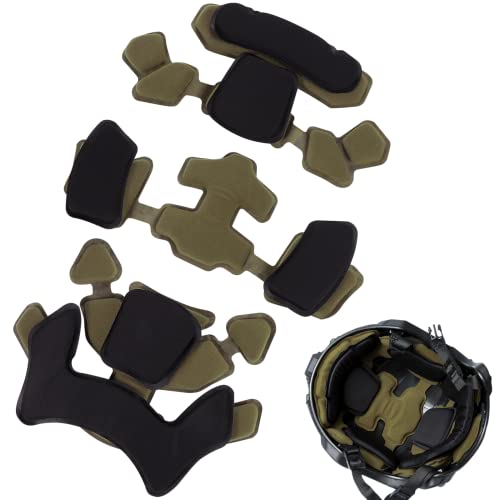 Coxeer 1 Tactical Airsoft Helmet Pads Set, Memory Foam Protective Cushion, Double Layer Buffer Padding Kit Replacement For Mt Helmets #TOP16