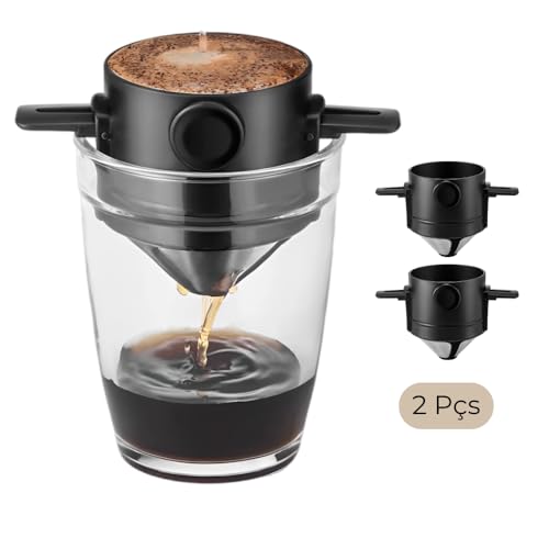 Filtro Coador Café Reutilizável Inóx Com Abas de Suporte - 2 Unidades PREMIUM