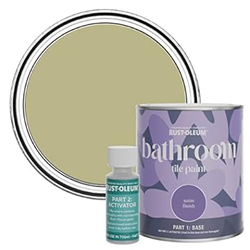 Rust-Oleum Green Water-Resistant Bathroom Tile Paint in Satin Finish - Sage Green 750ml