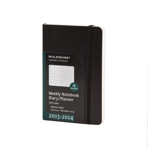 Moleskine 2013-2014 Weekly Planner, 18 Month, Pocket, Black, Soft Cover (3.5 x 5.5)