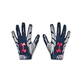 Under Armour Men's F8 Novelty Football Gloves, (409) Academy/Steel/Red, Medium