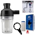 Spin Down Sediment Filter, Reusable Sediment Water Filter, with 250 Mesh Screen, Leak-Proof Gasket and wrench, For water heaters, washing machines, water purifiers with 1/2" threaded connectors.
