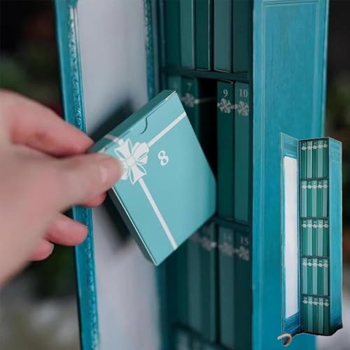 2025 Adventskalender mit 24 Mini-Buch-Anhängern, Weihnachts-Countdown-Kalender mit literarischen Ornamenten zur Dekoration, für Bücherliebhaber als Geschenk