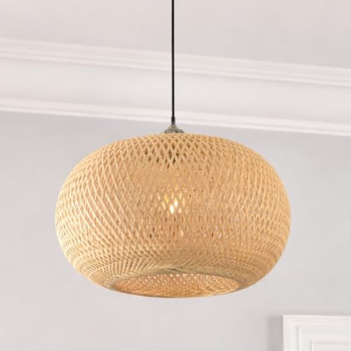 CGC Lighting Indoor Ceiling lamp Shade Hand Made Bamboo Easy fit Non Electrical (Arden Bamboo)