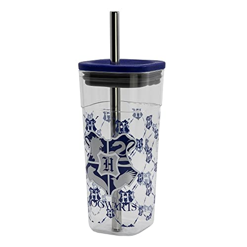 Stor ACRYLIC Cube Tumbler with Stainless Steel Straw 540 ML, Única
