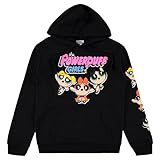 PowerPuff Girls Ladies Classic Hoodie Hoodie Sweatshirt - Blossom Bubble and Buttercup Sweatshirt (Black, Small)