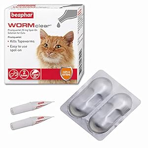 Beaphar | WORMclear® Spot-On for Cats | Kills Tapeworms | Vet Strength Treatment | Easy To Use | 2 Pipettes