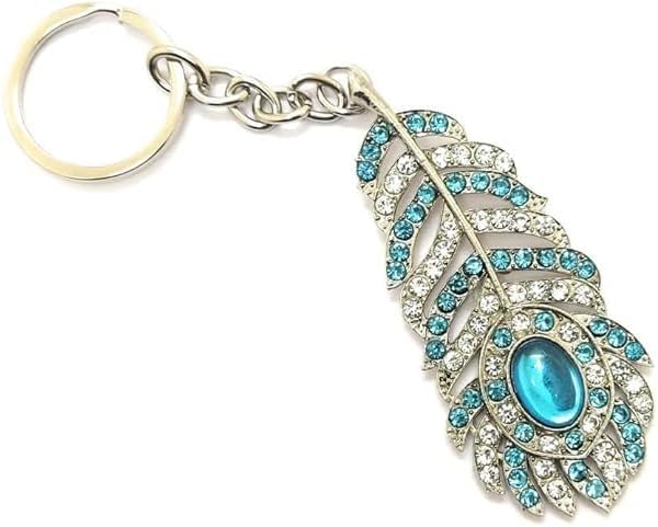 Lord Krishna Morpankh Metal Keychain Multicolor Devotional Key Ring Spiritual Keepsake Ideal Gift for Devotees of Lord Krishna (Pack of 2)
