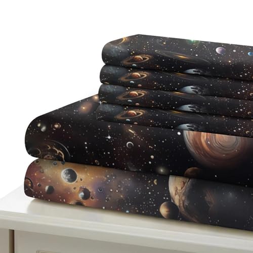 Housse de couette espace 140x200 pour lit enfant en microfibre - 7
