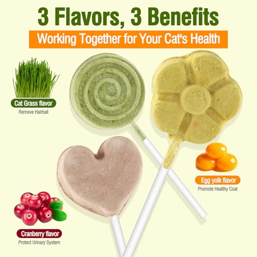 21pcs Freeze Dried Cat Treats, Cat Lollipop Treats Cat Grass Treats, Chicken Lollipops, High-Protein Nutrient Snacks - Interactive Cat Toy & Food Toppers - Image 4