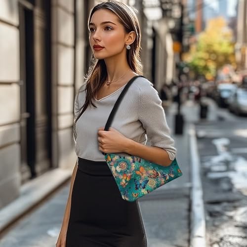 Image of Handbag for Women Leather Underam Shoulder Bag with Zipper Fashion Work Purse Waterproof Travel Wallet