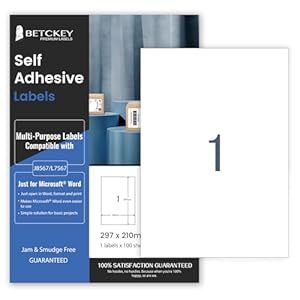 100 Sheets, A4 Sticker Paper Labels...