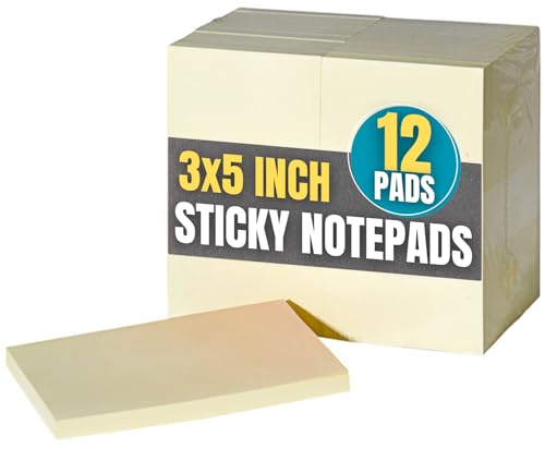 Blocs-notes auto-adhésifs papier jaune 100 feuilles pour fournitures scolaires
