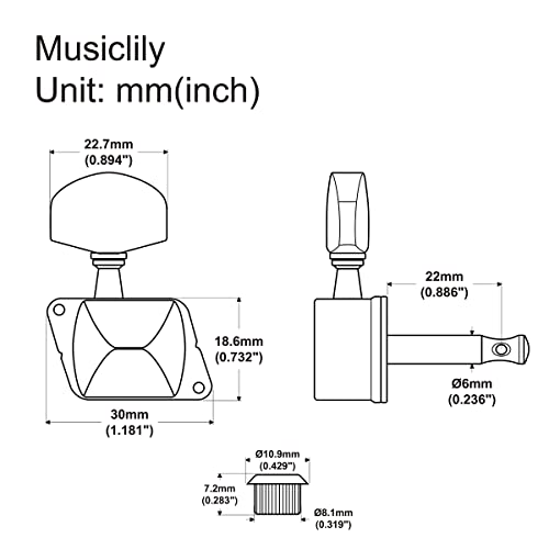 Musiclily Pro Mécaniques 3L3R Semi-Scellées pour Guitare électrique oud Acoustique, Doré - Les Beatles, Paul McCartney, John Lennon, RIngo Starr, George Harrison Musiclily Pro Mécaniques 3L3R Semi-Scellées pour Guitare électrique oud Acoustique, Doré – Image 3