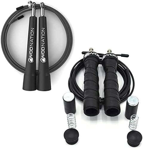 Black Speed Jump Rope + 1lbs Weighted Jump Rope Bundle