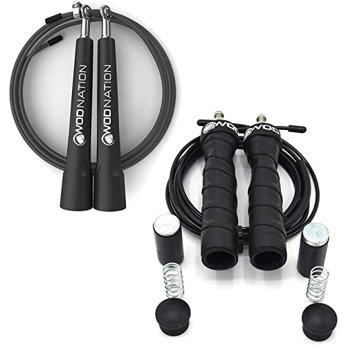 Black Speed Jump Rope + 1Lbs Weighted Jump Rope Bundle #TOP3