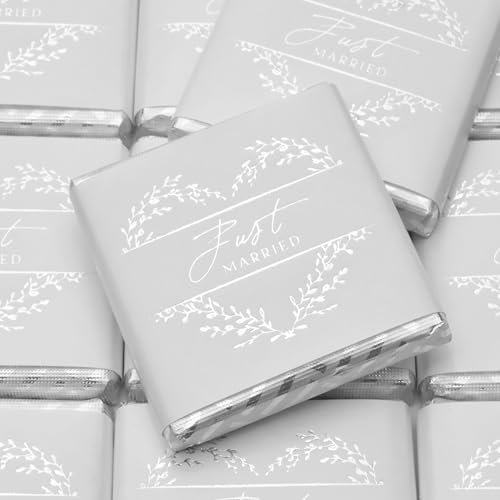 Wyeland Confectionery Just Married Silver Milk Chocolate Neapolitans - Wedding Chocolates - 50 Chocolates