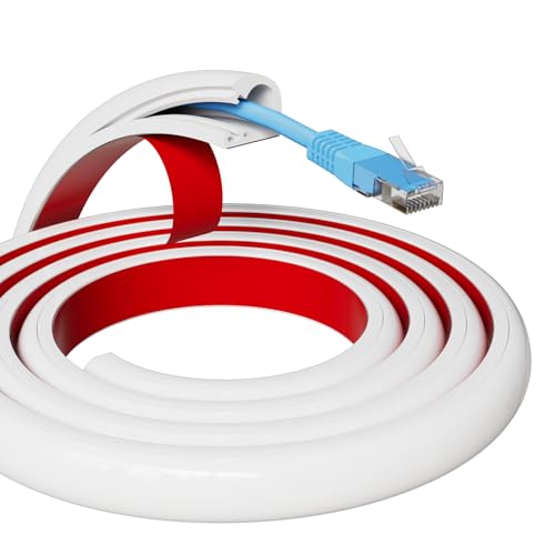 39" Silicone Cord Hider for 1 Cord,Flexible Side-Opening Self-Adhesive Cord Covers for Wires on Wall Mount TV,Easier Setup for Home Office Cable Management Wire Hider,0.54" W x 0.39" H,White