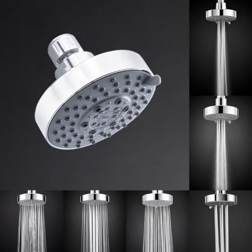 Image of Mila AquaPulse Multi-Function Overhead Shower Head | 5-Function Rain Massage Mist Bubble Mixed Spray| Chrome Finish Round Showerhead | Durable ABS Body, Easy Install | Bathroom Fitting