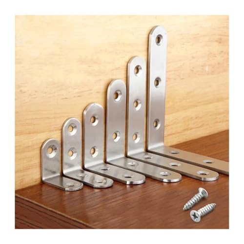Soporte de acero inoxidable en forma de L, soporte de esquina de ángulo de 90 grados para conectar, construcción de metal duradero