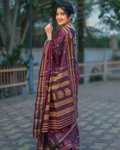 Image of SWORNOF Women's Kanjivaram Soft Silk Banarasi Sarees With Unstiched Blouse Piece