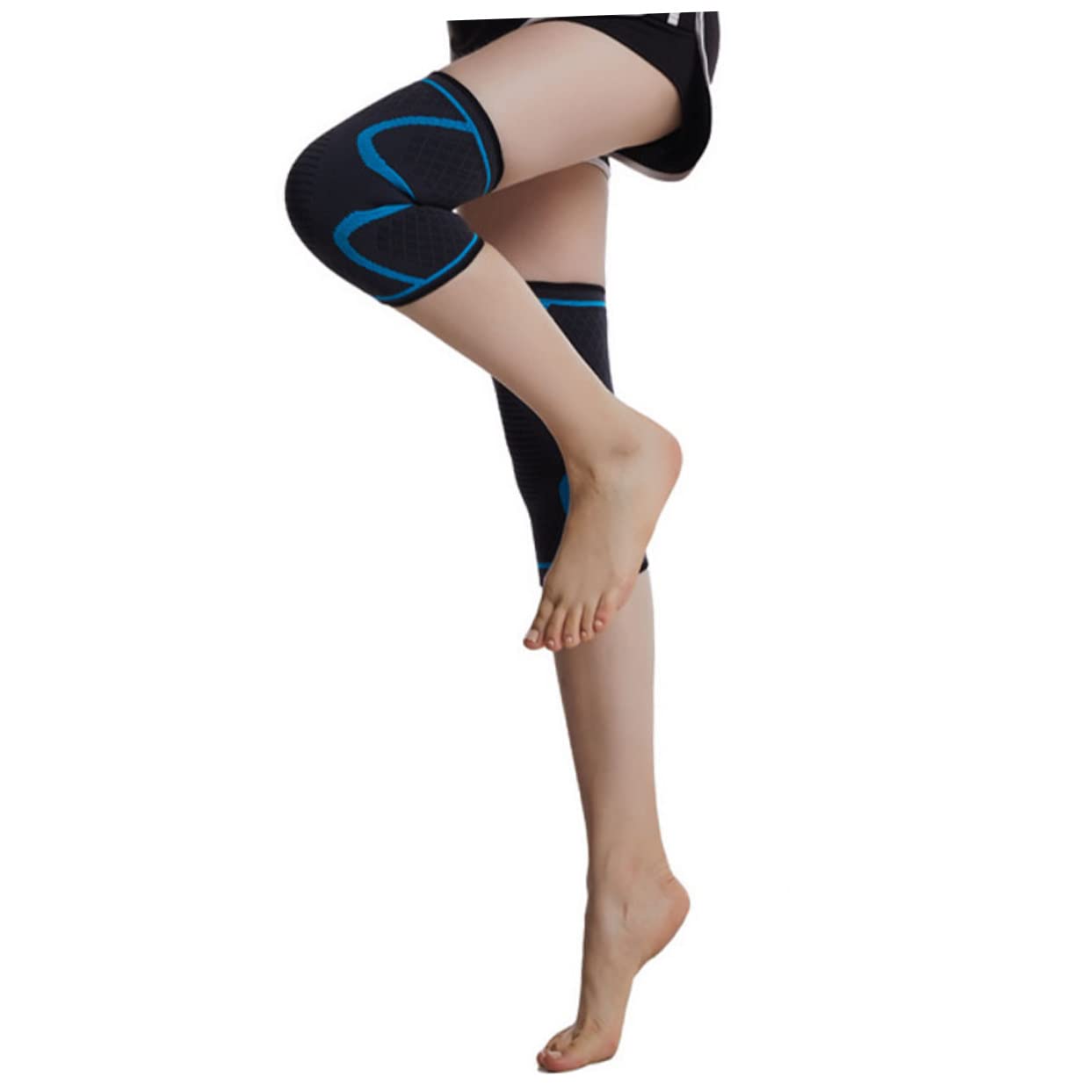 FRCOLOR Knee Pads for Running Lightweight Comfortable Support Brace for Sports Ligament Protection Breathable Washable Blue l