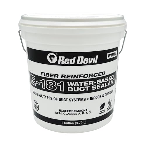 Red Devil 0841EW E-181 Duct Seal, Fiber Reinforced Water Based Duct Sealant, 1 Gallon, White, Made in USA