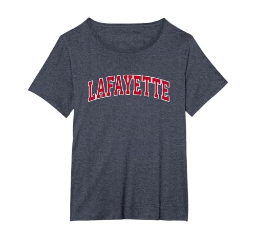 Lafayette California CA Vintage Sports Design Red Design T-Shirt, Women's Plus, Heather Blue, 4X