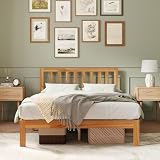 Novilla 12inch Twin Size Bed Frame Wooden Twin Platform Bed Frame, Classic Twin Bed Frame with Headboard No...