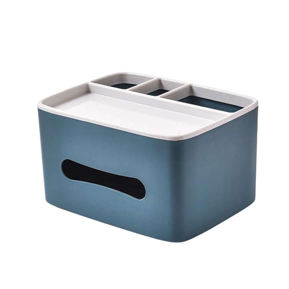 Zthyshoz Blue Tissue Tissue Box With Compartment For Home Desktop Multifunctional Pink, (Blue)