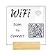 Custom WiFi qr Code Sign, WIFI Password Signs, Wifi Sign for Guests, Wifi Passwords Logo for Home, Wi-Fi Password Symbol (Clear)