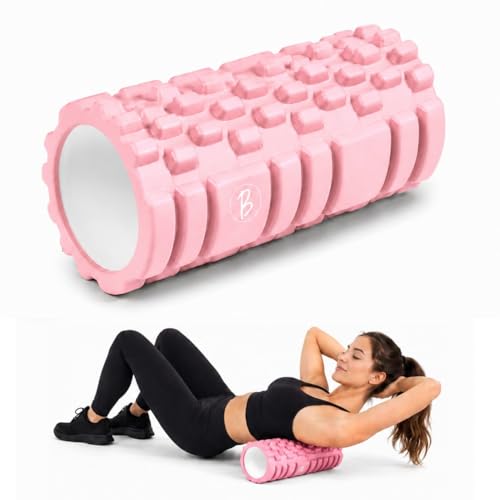Image of Btag Foam Roller for Gym & Home Workout - Deep Tissue Muscle Massager for Back Pain, Neck & Knee Relief | Yoga, Stretching & Recovery Tool 33 cm (Pink)