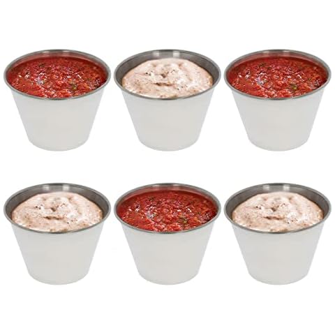 GK Global Kitchen Stainless Steel Sauce Cups Set Cover