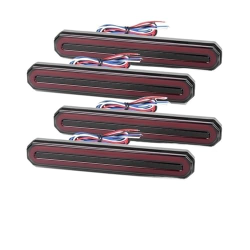 Feux arrière voiture LED 3 en 1 avec clignotants flash rouge jaune universels 12V 24V