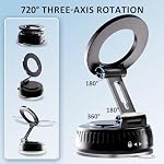 Magnetic Car Mount Vacuum Suction Phone Holder - EndlessAzure N55 Strong Magnet, Metal Foldable Arm, 360° Adjustable for MagSafe, iPhone17 and Other Smartphone