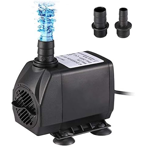 Homvik 2500L/H 45W Submersible Water Pump for Fountain Aquarium Pond Garden and Water Pump Ultra-Quiet Hydroponics System with 2 Nozzles AC220-240V 2.5M Lift Height Cover