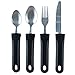 Adaptive Eating Utensils by Celley for Parkinson's, Arthritis, MS, Elderly, Hand Tremors, Handicapped | 4pc Easy Grip Silverware Stainless Steel Knife, Fork, 2 Spoons