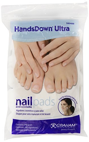 Graham Hands Down Ultra Nail and Cosmetic Pads, 240 Count by Graham
