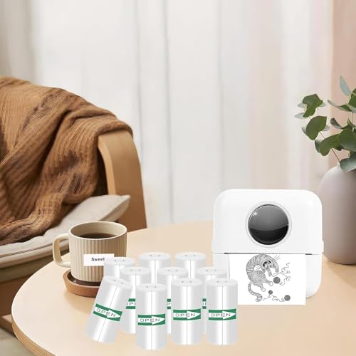 Tiusixsy 20 Rollen Mini Drucker Rollen, 57 x 25mm Thermopapier für Kinder Sofortbildkamera, Thermodrucker Aufkleberrolle, Thermodrucker papier weiß, Für Scrapbooking, Fotos, Notizen, Etiketten