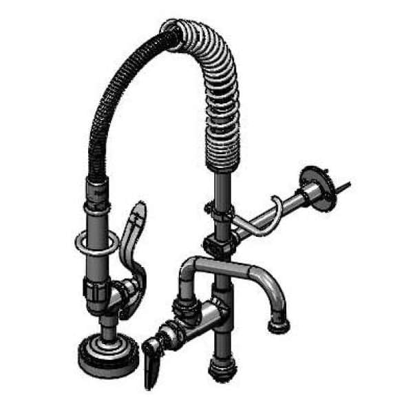 T&S Brass MPZ-KIT-LN06 MPRU Retro Fit Kit with B-0107, ETERNA ADF and 6" Swing Nozzle, Lever Handle