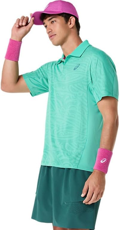 ASICS Men's Match Jacquard Polo SS TOP Tennis Apparel