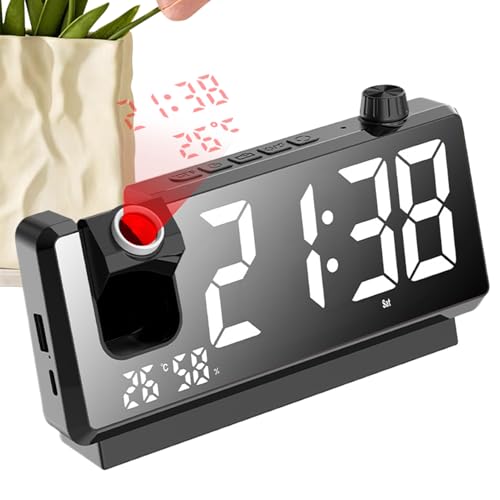 Proiettore di sveglia - Display temporale digitale, orologio a soffitto rotante | Dispositivo di proiezione wireless a 180 gradi, moderno decorazione da tavolo da letto per il viaggiatore del dormitor
