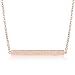 Rosa Vila Minimalist Bar Necklace, Simple Horizontal Bar Necklace for Women, Gold Bar Necklace, Silver Bar Necklace, and Rose Gold Bar Necklace (Rose Gold Tone)