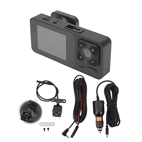 Cámara de Tablero de 3 Canales, Lentes de Alta Definición, Protección contra Colisiones con Sensor G, Batería de Larga Duración, Diseño Fácil de Usar, Grabadora de Video para