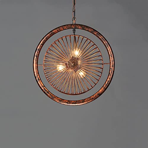 LDDENDP Hängeleuchte Industrial Loft Vintage Pendelleuchte Retro Antik Fan Kronleuchter Deckenpendelleuchte Dekoriert Restaurant Küche Lager E27 3 Köpfe Cover