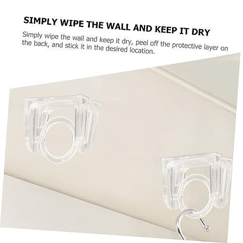 Perchas para cortinas ABS autoadhesivas con acabado cromo brillante, 20 piezas 3