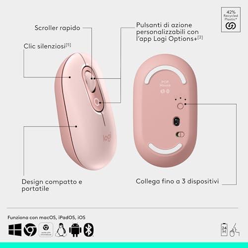 LOGITECH POP ICON COMBO - ROSE - ITA - 920-013117 - 7