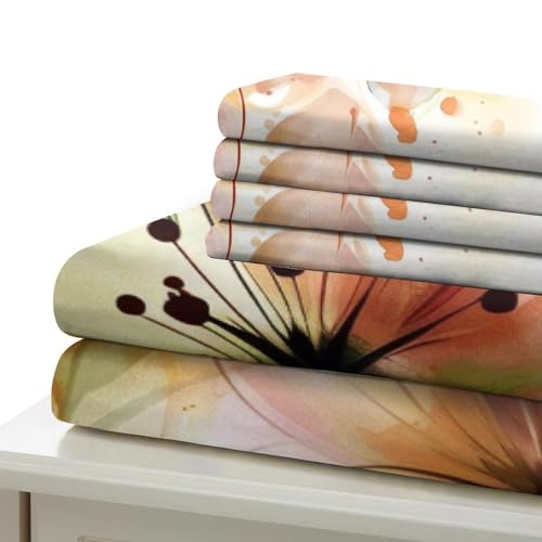 Housse de couette respirante 3D fleurs parure microfibre douce - 6